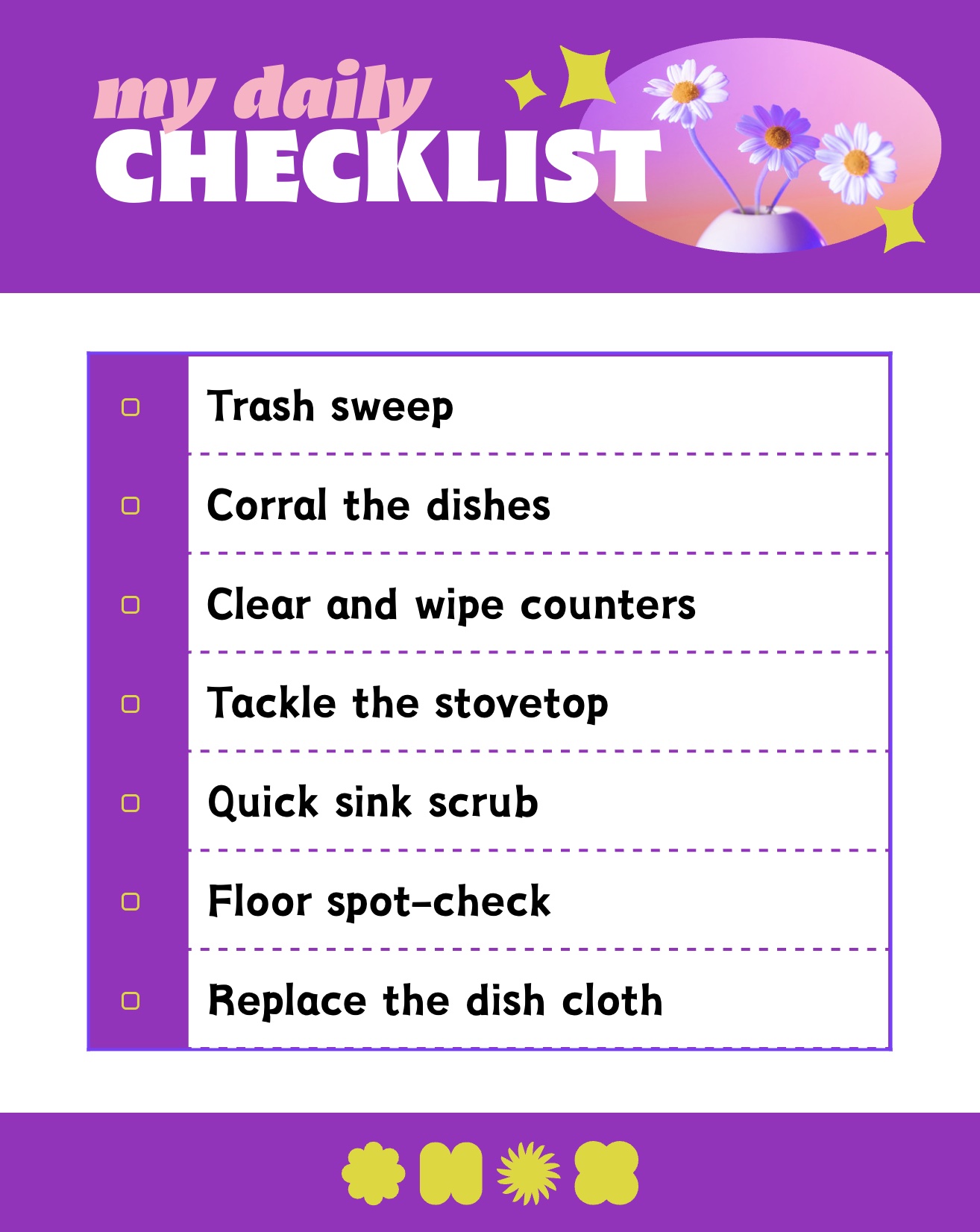 Daily Kitchen Cleaning Checklist