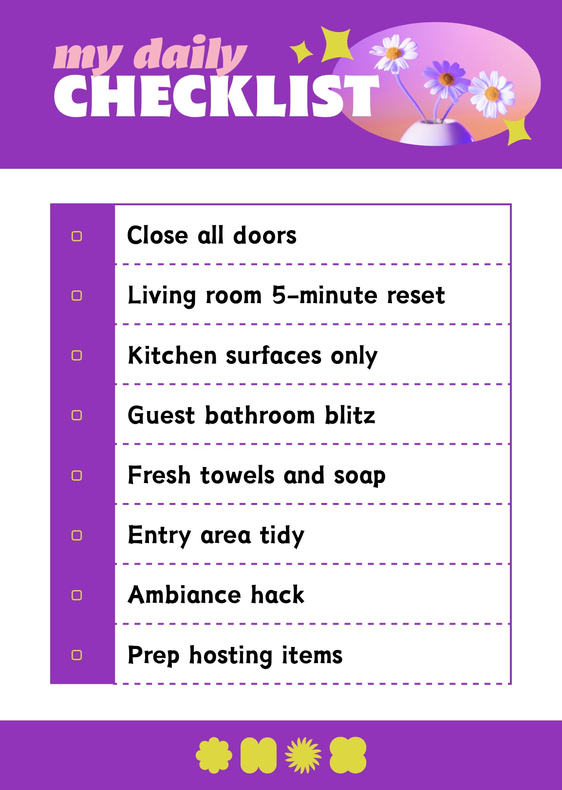 Guests Coming Emergency Checklist